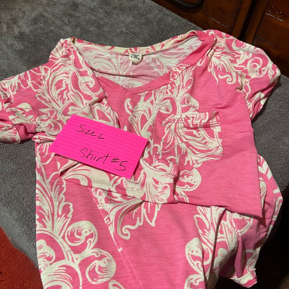 Sew In Love Pink and White Blouse